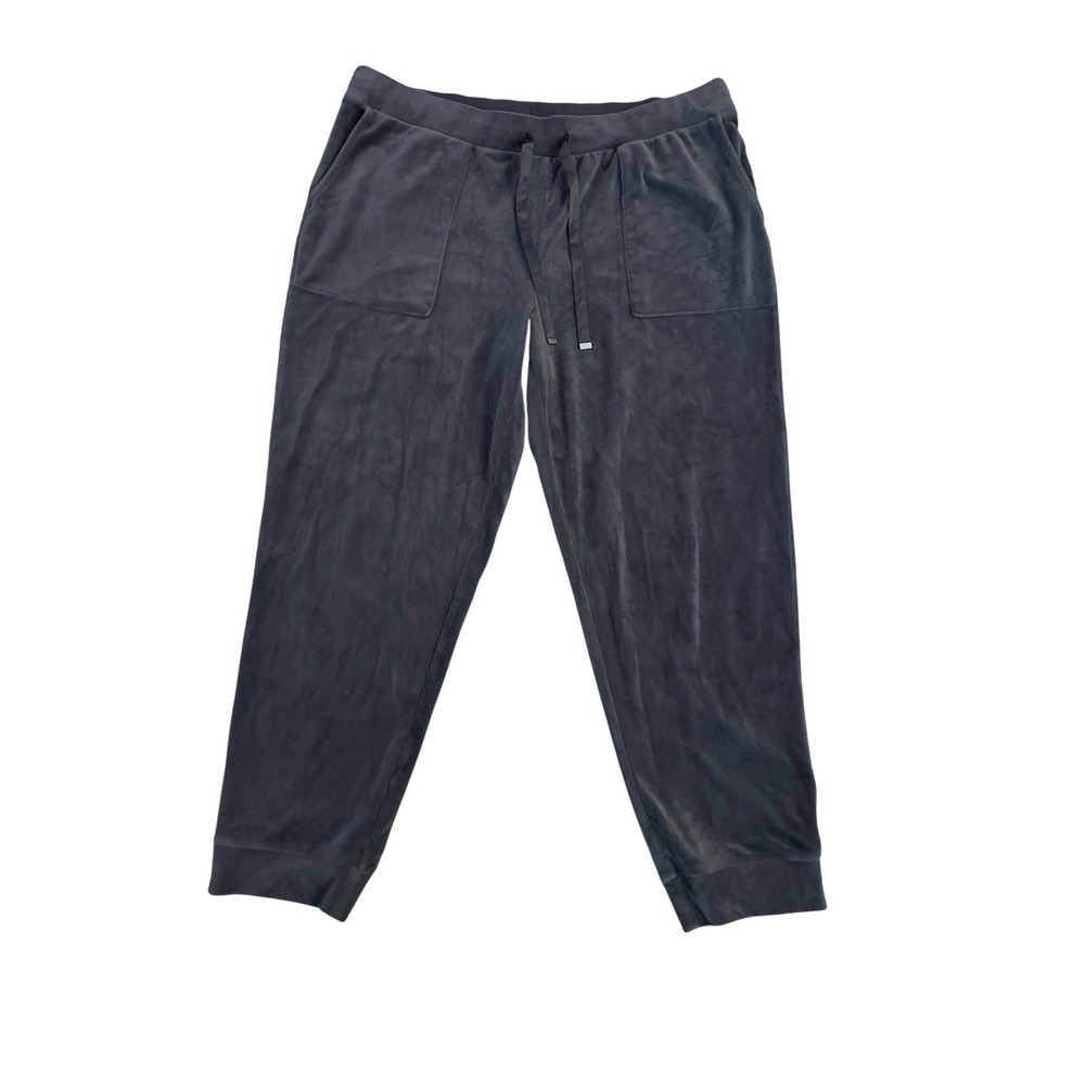 Soma WKND Velour Jogger Pants Charcoal Gray Lounge Pockets XL